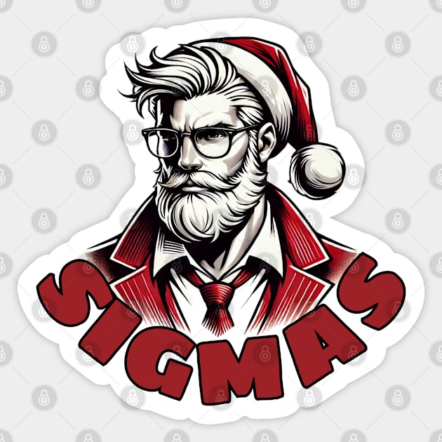 Merry Sigmas Sigma Santa Claus Sticker by Creatifly Graphic Tees